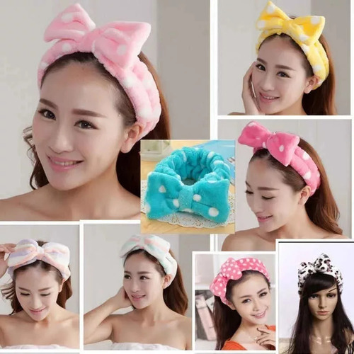2 Pz Banda Cabello Elástico Suave Moño Belleza Maquillaje F Color Al Azar