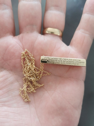 Colar Paralepipedo 18k Com Mensagens Bíblicas
