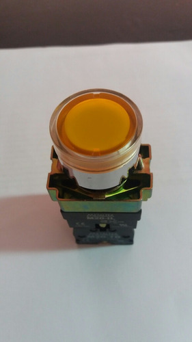 Pulsador Rasante Luminoso Amarillo 22mm