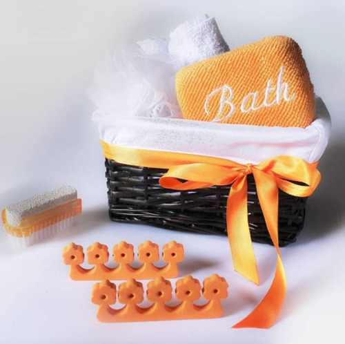 Set Belleza 5 Pzas Separadores Esponja Bath Piedra Cepillo