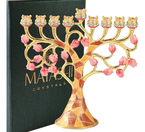 Matashi Mtmnr3262 And Painted Enamel Menorah Candelabra Embe