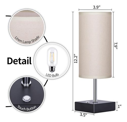 Lámpara De Mesa Inalámbrica, Funciona Con Pilas, Para Mesita