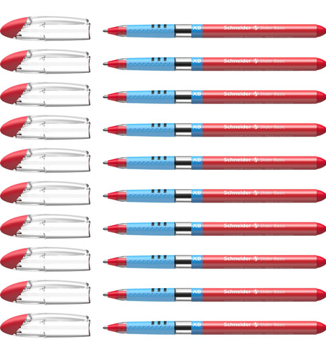 Lapiceras Ballpoint Schneider Set 10 U Red