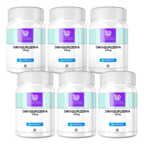 Kit 6 Dapaglifl0z 10mg - 30 Cápsulas Suplemento Nutricional Sabor Sem Sabor