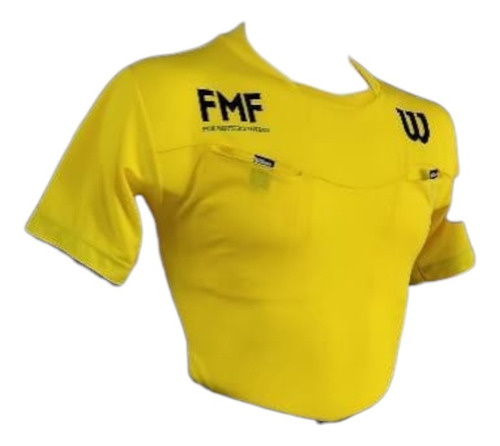 Playera De Arbitro Wilson Liga-mx Premium 2025 Fmf Oficial Amarillo Lisa Xg