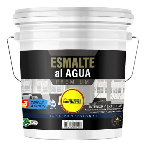 Esmalte Al Agua, Premium Blanco Hueso, Tineta 10 Lts