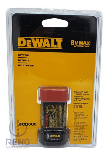 Batería 8v Lithium Ion Max Dewalt Dcb080 