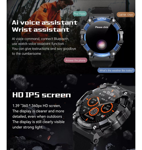 Reloj Inteligente For Hombre Bluetooth Llamadas Deportivo