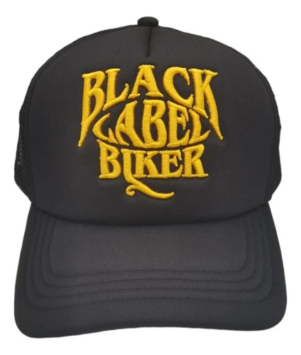 Gorra Black Label Biker Yellow Logo Trucker Retro