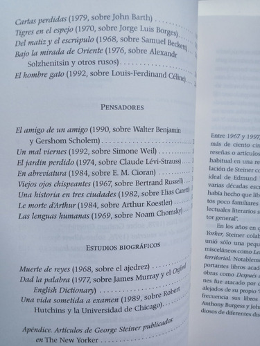 Libro George Steiner En El The New Yorker (Usado)