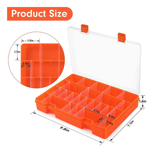 Caja Organizadora De Plástico Con Separadores Ajustables, 36