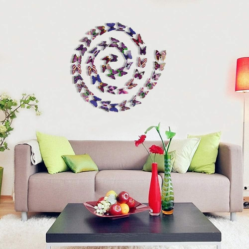 96pcs Etiqueta Engomada De Mariposa Decorativa Calcomanía 3d