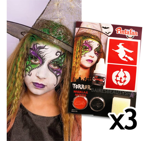 Maquillaje Artístico Para Niños Halloween Terror Pintafan