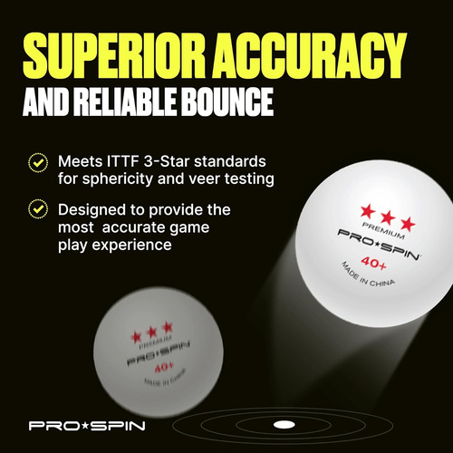 Pelotas De Ping Pong Pro Spin De 3 Estrellas, Mesa Blanca De
