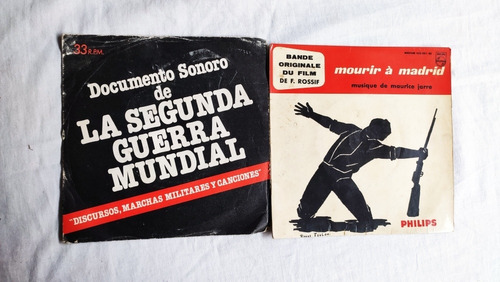 2 Disco Vinilo 7  Documento Sonoro Ii Guerra Mourir Á Madrd