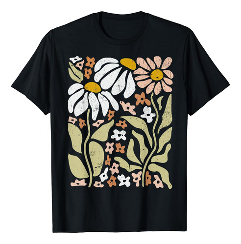 Camiseta Bohemia Con Estampado Floral De Flores Silvestres