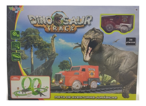 Pista Aventuras Jurasicas Dino Track Dos Giros 36 Piezas