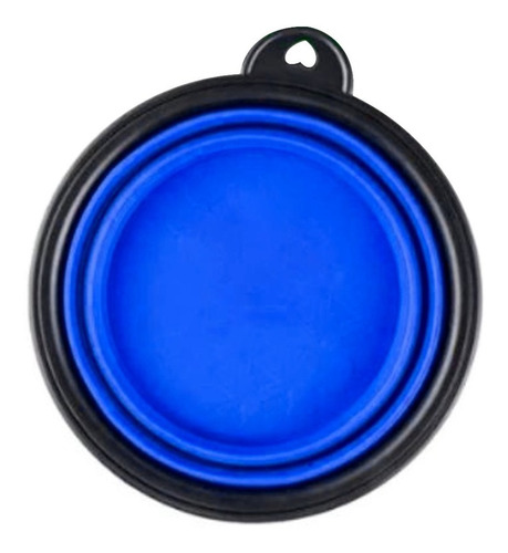 Tazón De Viaje Plegable Para Mascotas 350 Ml Color Azul Color