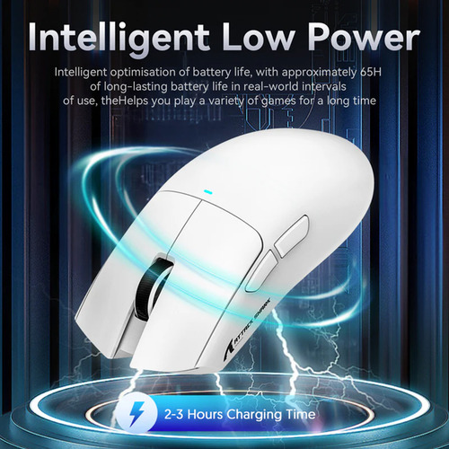 Mouse Gamer Sem Fio 2.4g Attack Shark 22000dpi Paw3311 X11 Cor Branco