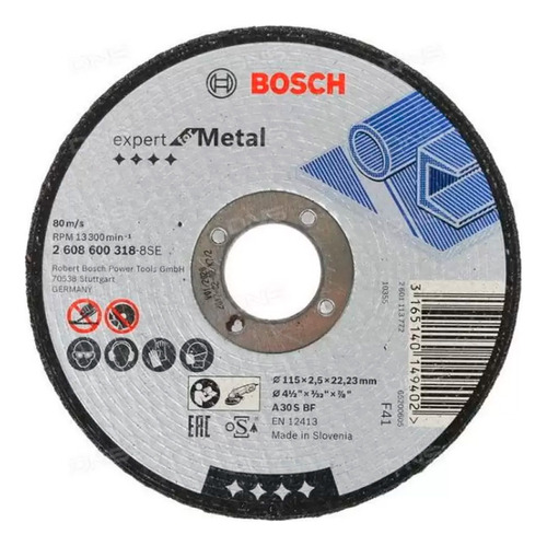 Bosch Disco Abrasivo Corte Expert Metal 115x2.5 Recto