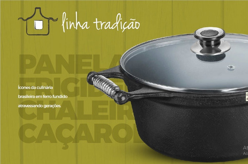 Imagem 8 de 10 de Panela Mineira Parmegiana 1 Litro + Frigideira Ferro 29,5 Cm