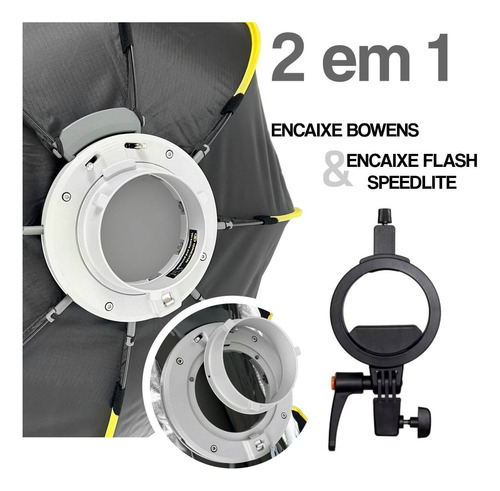 Soft Box 65cm Octa Com Grid Greika Bowens + Suporte Flash