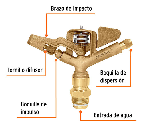 Aspersor Agrícola De 1 Fundido En Latón, Truper. 10317