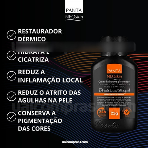 Imagem 2 de 10 de Panta Neoskin Black Hidratante E Restaurador P/ Tattoo 25g