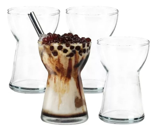 Vaso Cristal Bebidas Cafe Cocteleria Mocca 450 Ml 4 Piezas Color Transparente