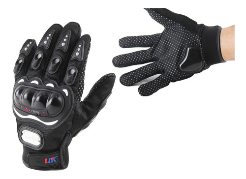 Guantes Con Proteccion Para Motociclista Rojo Azul Negro