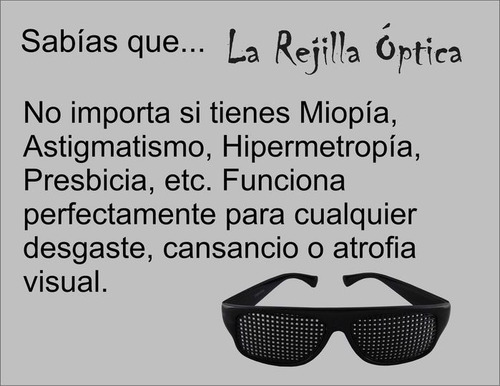 Lentes Rejilla, Gafas Reticulares, Pinhole Terapeuti