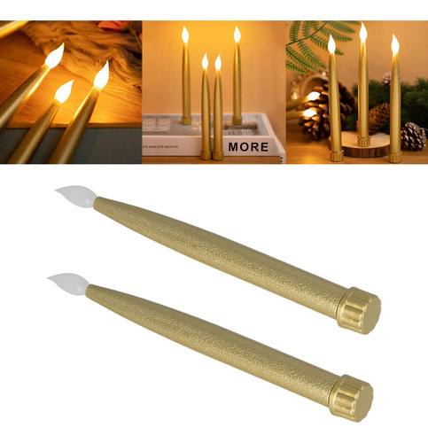 Velas Led Largas, Paquete De 4 Velas, Funciona Con Pilas
