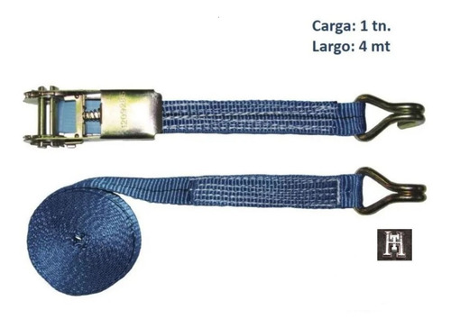 Imagen 1 de 9 de Criquet Tensor Traca Traka Cinta Amarre Carga 1t 25mm X4m Ht