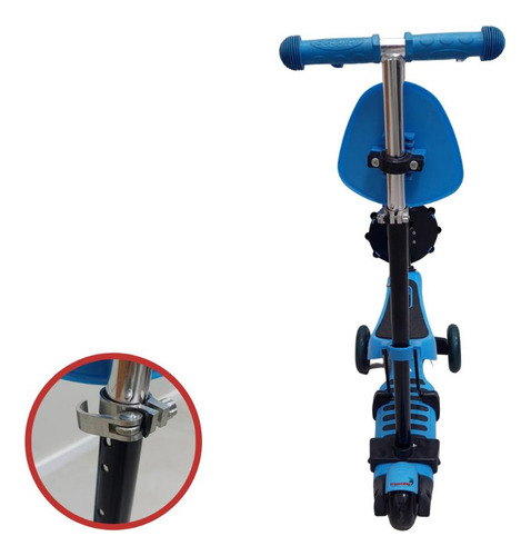 Patinete Infantil 3x1 Até 50kg Com Cesta Joaninha Importway Cor Azul