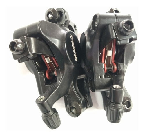 Imagen 2 de 4 de Caliper Doble Piston Frenos Discos Mecanicos Bicicletas Par