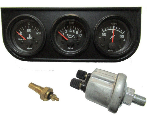 Kit Reloj Temperatura De Agua, Presión Aceite Y Amperímetro