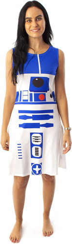 Star Wars R2d2 Disfraz Vestido Mujer Damas Cosplay Droid Bla