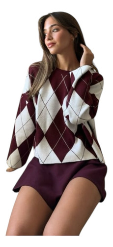 Sweater De Bremeer Rombos Mujer Moda