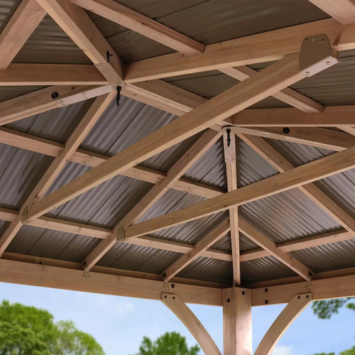 Gazebo Pérgola De Madera C/techo De Aluminio