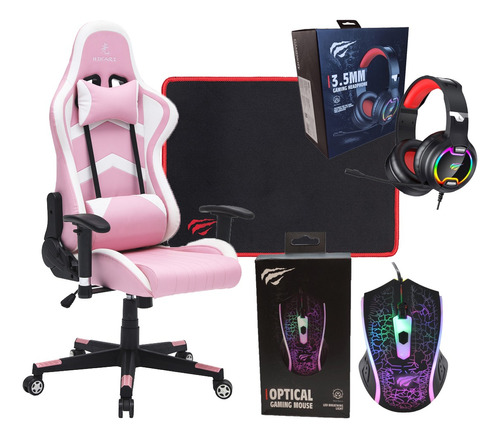 Kit Combo Gamer Silla + Padmouse + Auriculares + Mouse Usb 