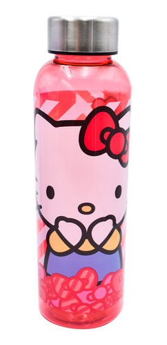 Botella Termo Agua Hello Kitty Cilindro 600ml Rosa Original