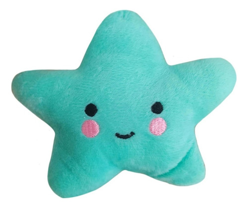 Estrelinha Pelúcia Brinquedo De Cachorro Cães Pet Com Apito Cor Azul Desenho Estrela