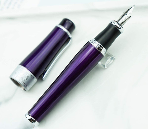 De Lujo Purpura Pluma De Caligrafia Asiatica Punta Dobl...