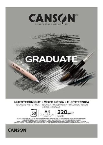 Bloco Graduate Multitécnica Cz 290g 21x29,7 A4 30 Folhas