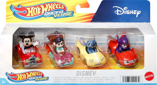 Hot Wheels Racer Verse Disney Stitch Mickey Vanellope Hiro