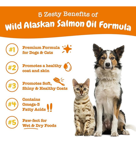 Zesty Paws Salmon Oil Formula Omega 3 Perros Y Gatos 946ml