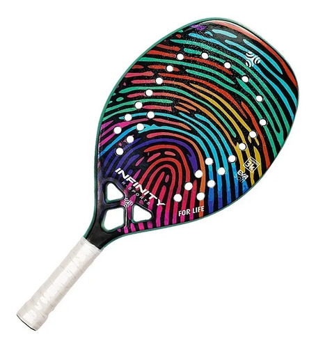 Raquete TĂȘnis Praia 100% Carbono 3k Faces Black Eva Colorida