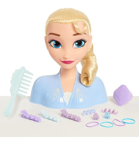 Princesa Elsa Cabeza Para Peinar 14 Accesorios Disney