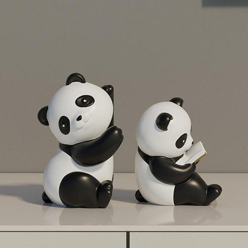 Panda Bookends Estatuas Resin Animal Estatuillas Lindas
