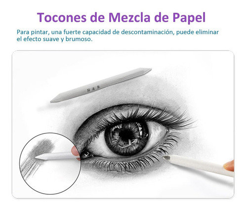 Imagen 9 de 10 de Set 145 Lápices De Dibujo De Colores Metálicos Grafito H&b